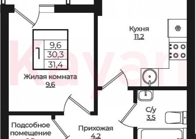 Продажа 1-комн. квартиры, 30.3 кв.м фото 0