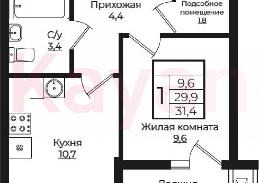 Продажа 1-комн. квартиры, 29.9 кв.м фото 0