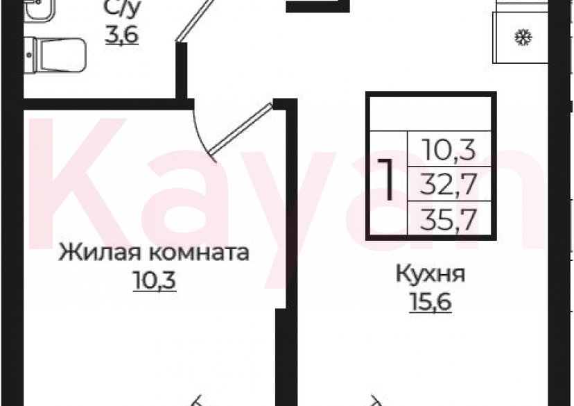 Продажа 2-комн. квартиры, 32.7 кв.м фото 0