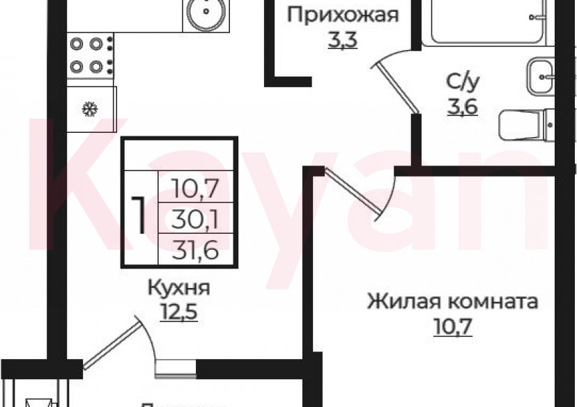 Продажа 1-комн. квартиры, 30.1 кв.м фото 0