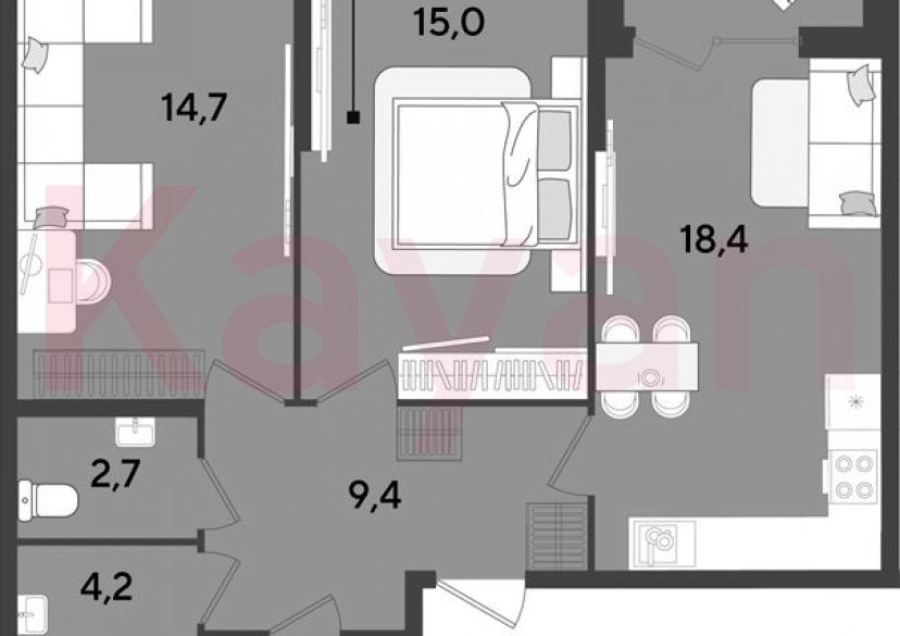 Продажа 3-комн. квартиры, 66.8 кв.м фото 0