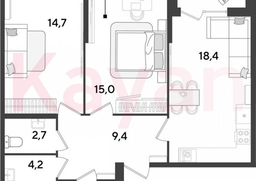 Продажа 3-комн. квартиры, 66.8 кв.м фото 0