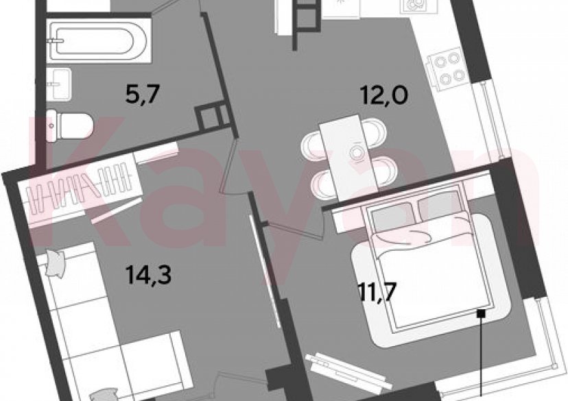 Продажа 2-комн. квартиры, 51.4 кв.м фото 0