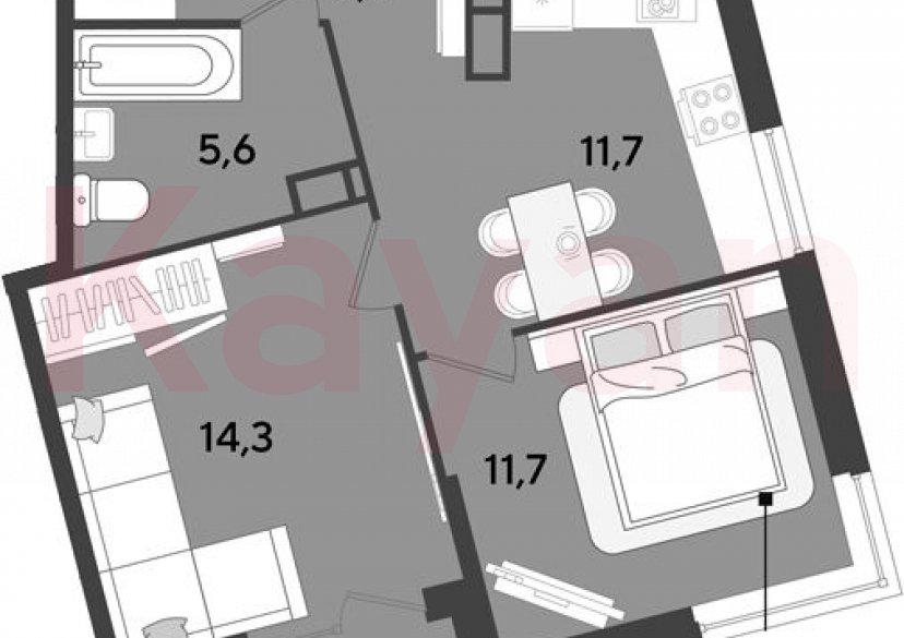 Продажа 2-комн. квартиры, 51.1 кв.м фото 0