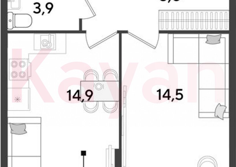 Продажа 1-комн. квартиры, 41.3 кв.м фото 0