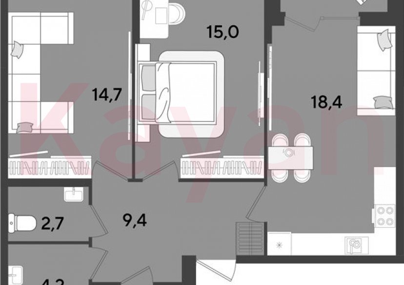 Продажа 3-комн. квартиры, 66.8 кв.м фото 0