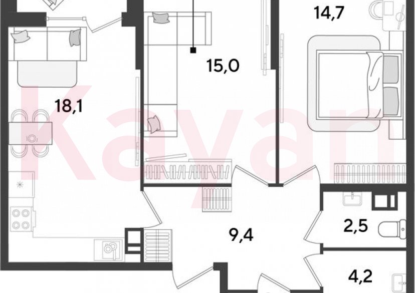 Продажа 3-комн. квартиры, 66.3 кв.м фото 0