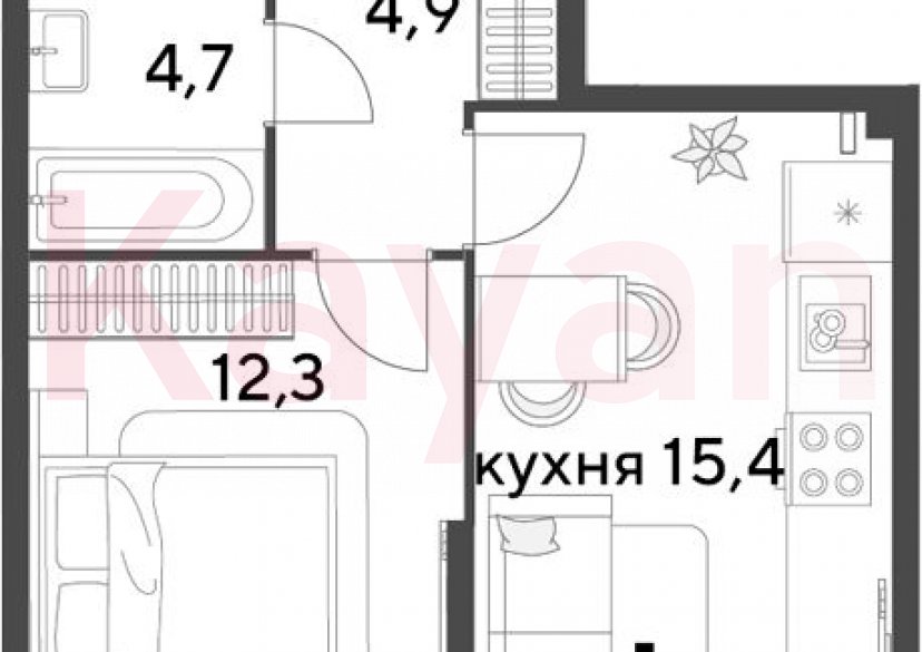 Продажа 2-комн. квартиры, 37.3 кв.м фото 0