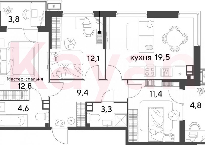 Продажа 4-комн. квартиры, 73.1 кв.м фото 0