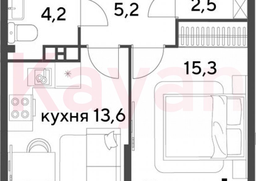 Продажа 1-комн. квартиры, 40.8 кв.м фото 0