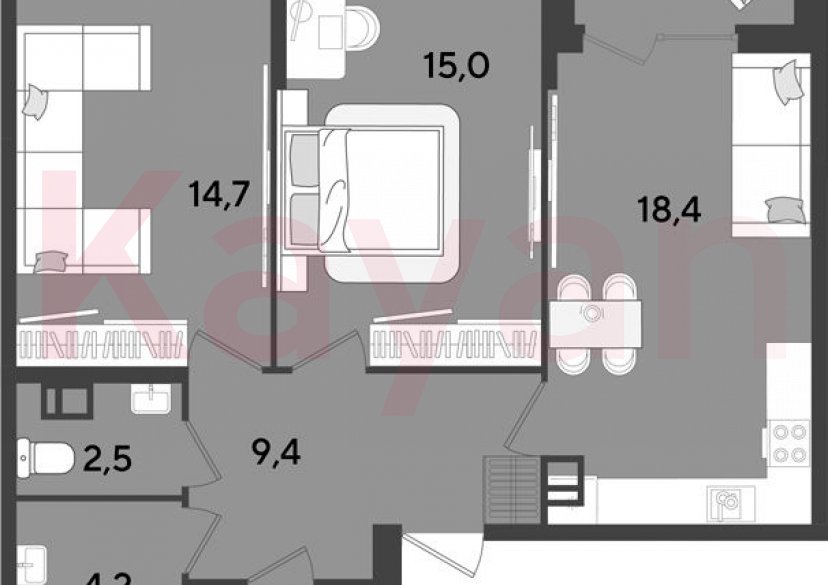 Продажа 3-комн. квартиры, 66.3 кв.м фото 0