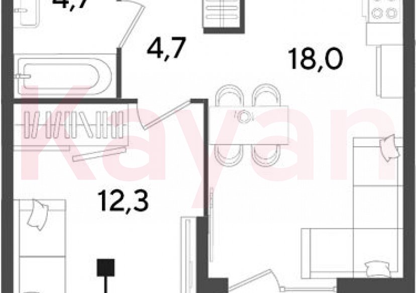 Продажа 2-комн. квартиры, 39.7 кв.м фото 0