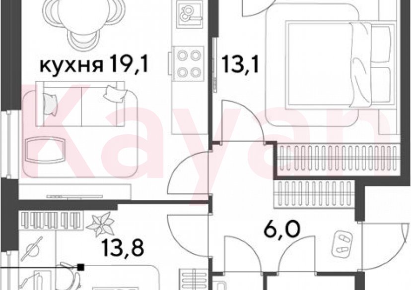 Продажа 3-комн. квартиры, 58.3 кв.м фото 0