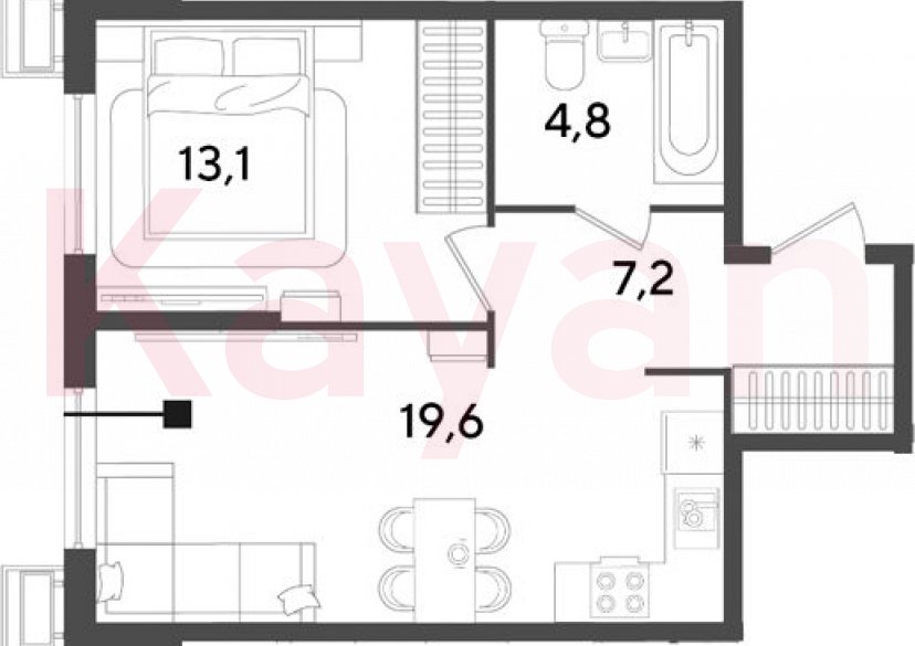 Продажа 2-комн. квартиры, 44.7 кв.м фото 0