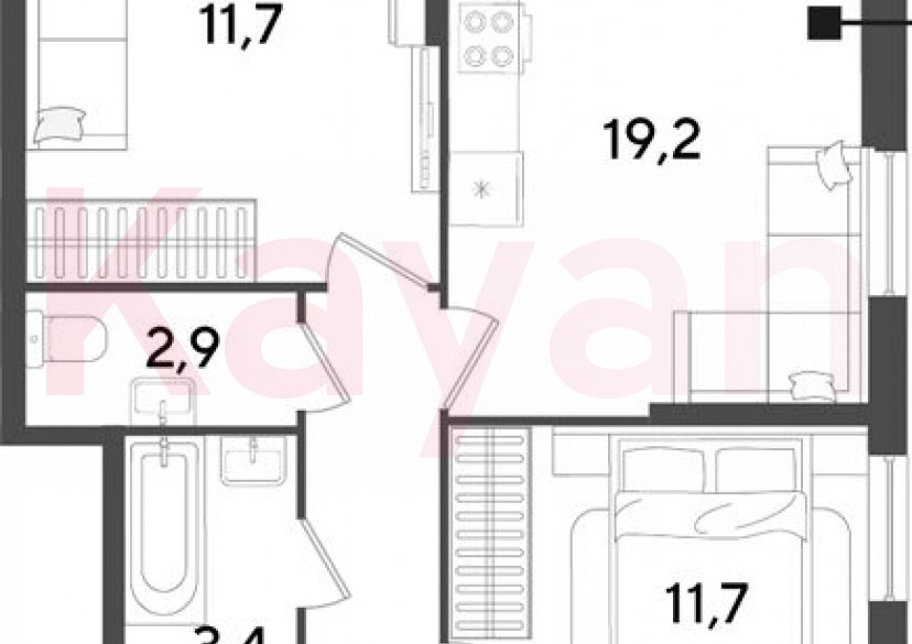 Продажа 3-комн. квартиры, 60.1 кв.м фото 0