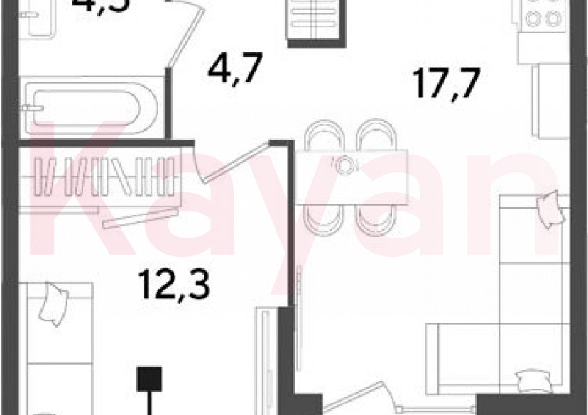 Продажа 2-комн. квартиры, 39.2 кв.м фото 0