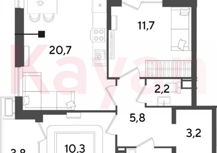 Продажа 3-комн. квартиры, 57.6 кв.м фото 0