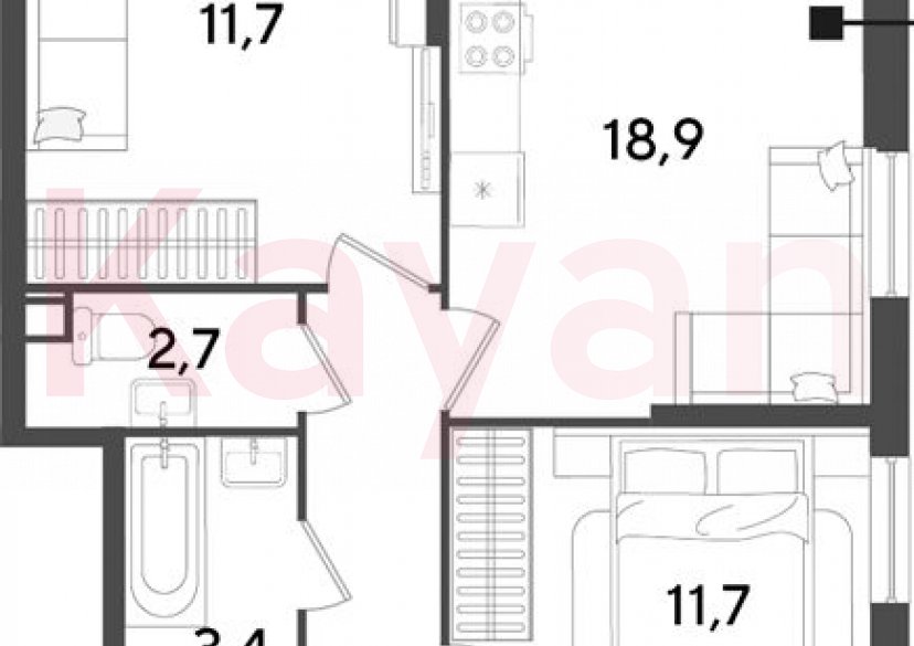 Продажа 3-комн. квартиры, 59.6 кв.м фото 0