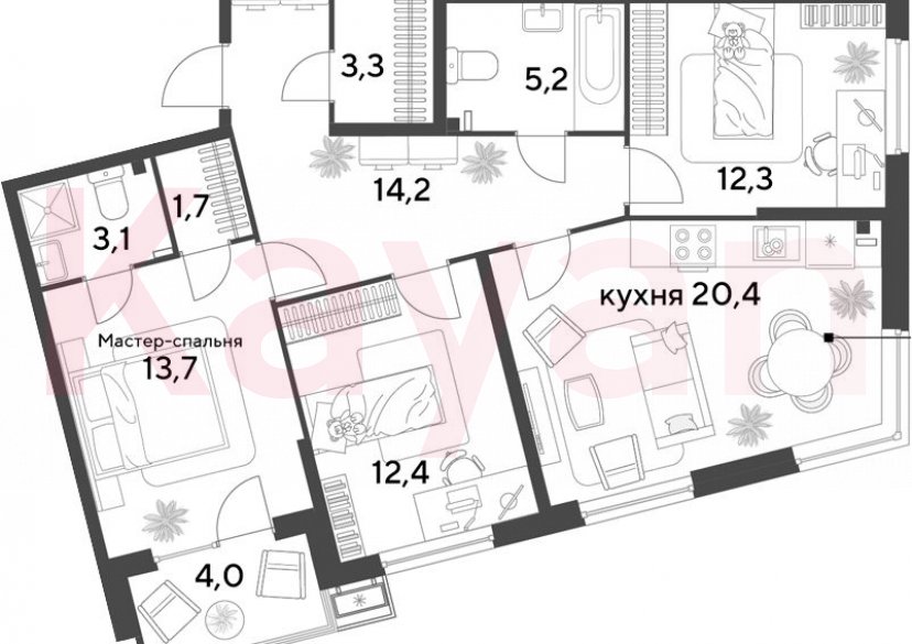 Продажа 4-комн. квартиры, 86.3 кв.м фото 0