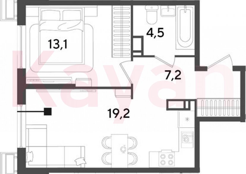 Продажа 2-комн. квартиры, 44 кв.м фото 0