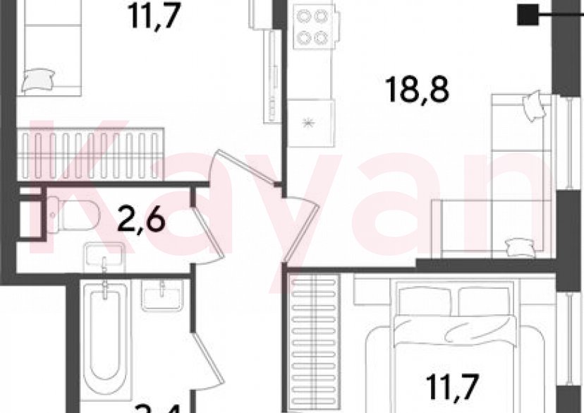 Продажа 3-комн. квартиры, 59.4 кв.м фото 0