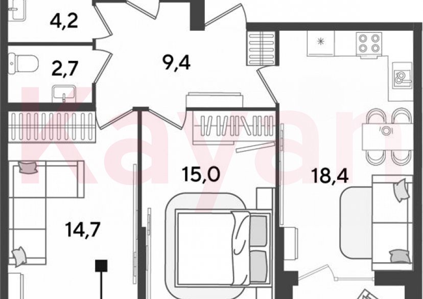 Продажа 3-комн. квартиры, 66.8 кв.м фото 0