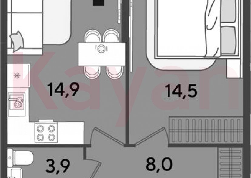 Продажа 1-комн. квартиры, 41.3 кв.м фото 0