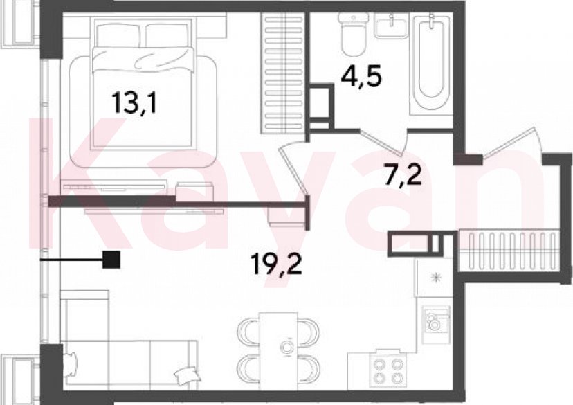 Продажа 2-комн. квартиры, 44 кв.м фото 0