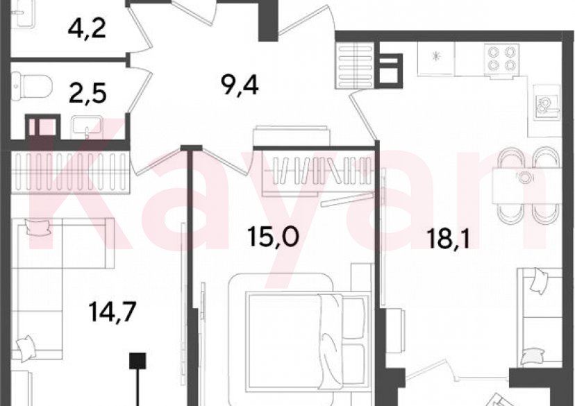 Продажа 3-комн. квартиры, 66.3 кв.м фото 0