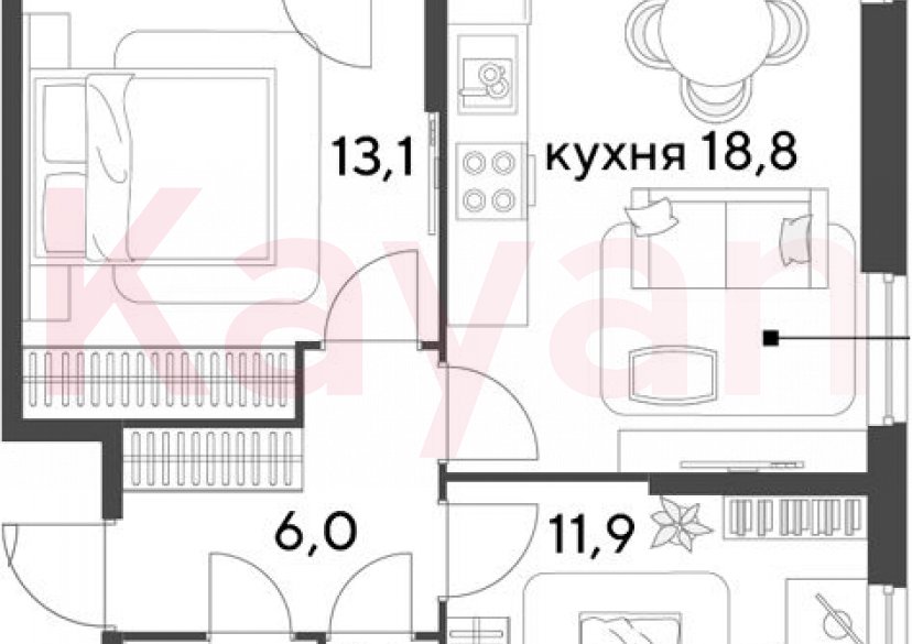 Продажа 3-комн. квартиры, 54.5 кв.м фото 0