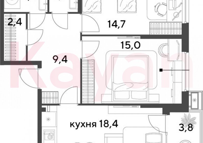 Продажа 3-комн. квартиры, 66.8 кв.м фото 0