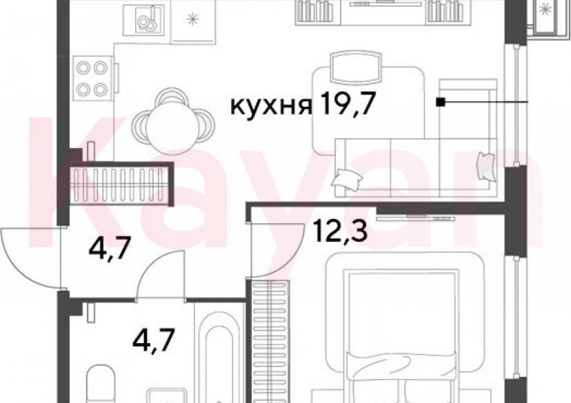 Продажа 2-комн. квартиры, 41.4 кв.м фото 0