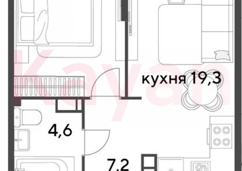 Продажа 2-комн. квартиры, 44.2 кв.м фото 0