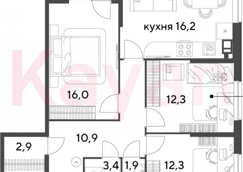 Продажа 4-комн. квартиры, 75.9 кв.м фото 0