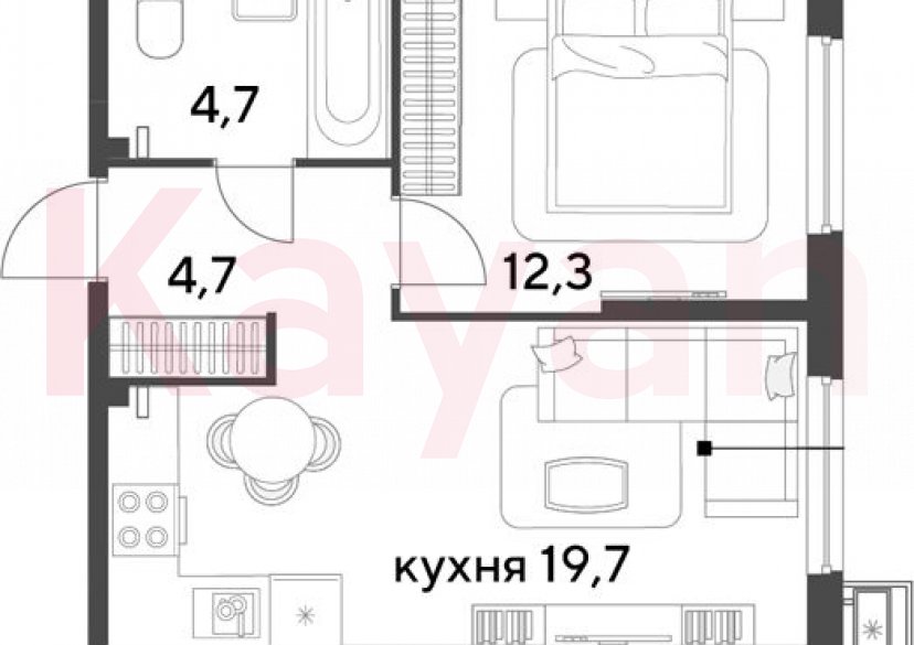 Продажа 2-комн. квартиры, 41.4 кв.м фото 0