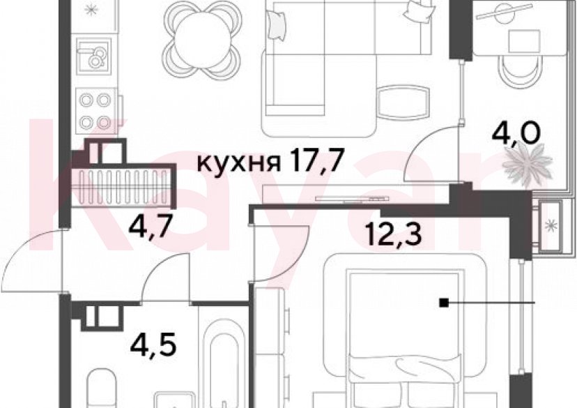 Продажа 2-комн. квартиры, 39.2 кв.м фото 0