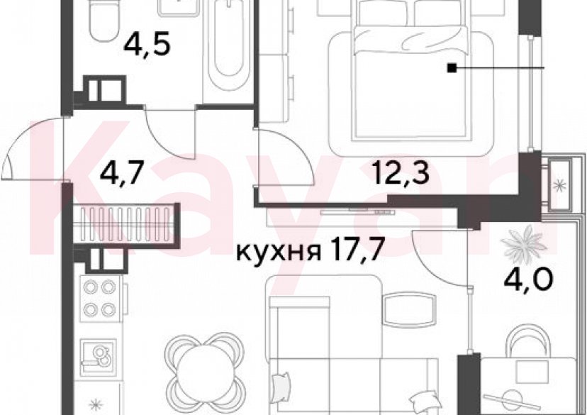 Продажа 2-комн. квартиры, 39.2 кв.м фото 0