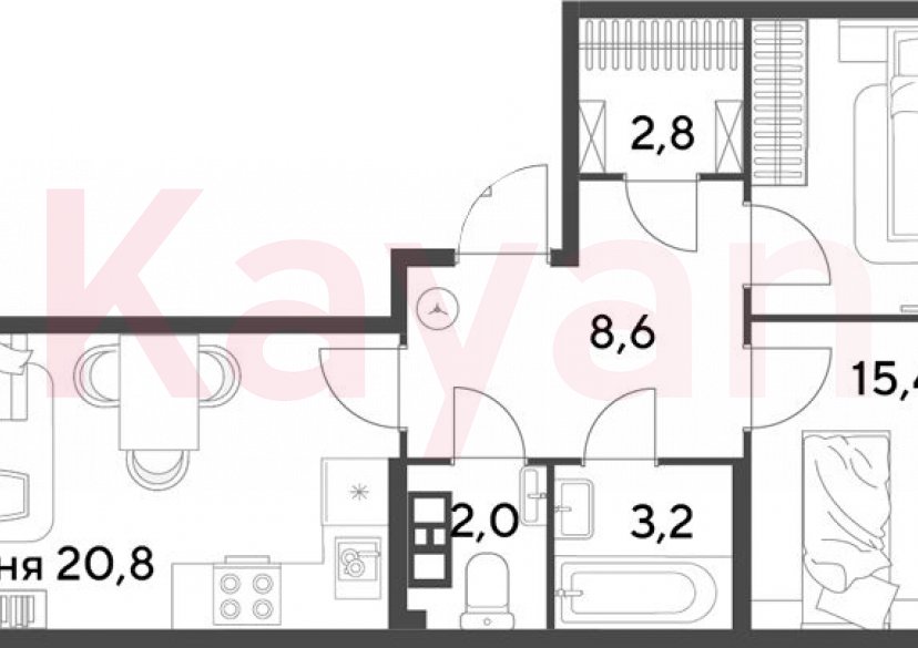 Продажа 3-комн. квартиры, 67.8 кв.м фото 0