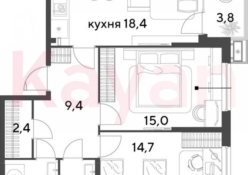 Продажа 3-комн. квартиры, 66.8 кв.м фото 0