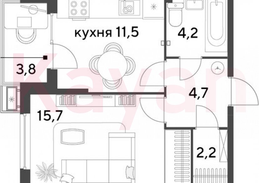 Продажа 1-комн. квартиры, 38.3 кв.м фото 0