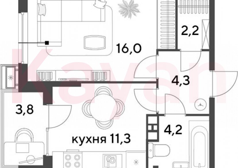 Продажа 1-комн. квартиры, 38 кв.м фото 0