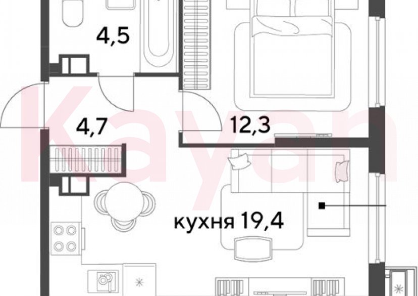 Продажа 2-комн. квартиры, 40.9 кв.м фото 0