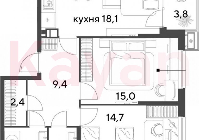 Продажа 3-комн. квартиры, 66.3 кв.м фото 0