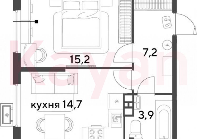 Продажа 1-комн. квартиры, 41 кв.м фото 0