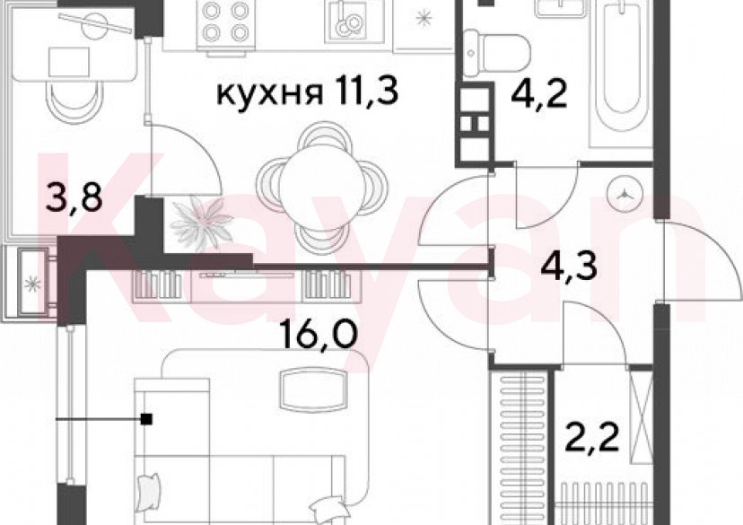 Продажа 1-комн. квартиры, 38 кв.м фото 0