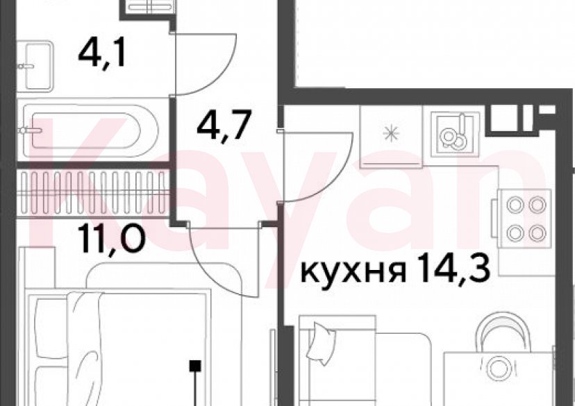 Продажа 1-комн. квартиры, 34.1 кв.м фото 0