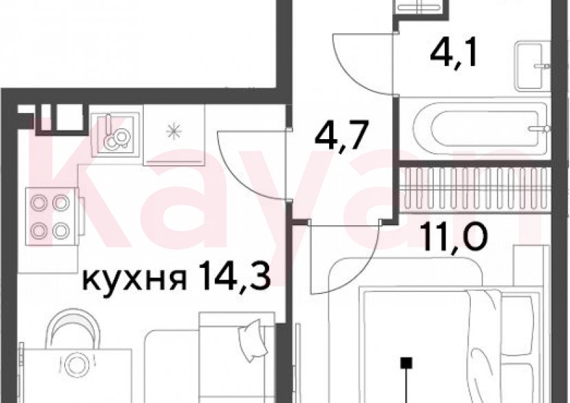 Продажа 1-комн. квартиры, 34.1 кв.м фото 0