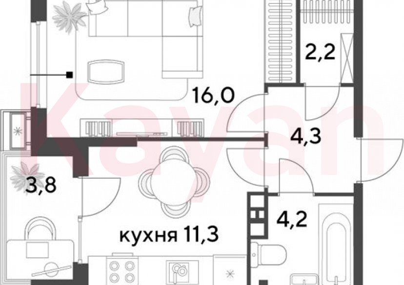 Продажа 1-комн. квартиры, 38 кв.м фото 0