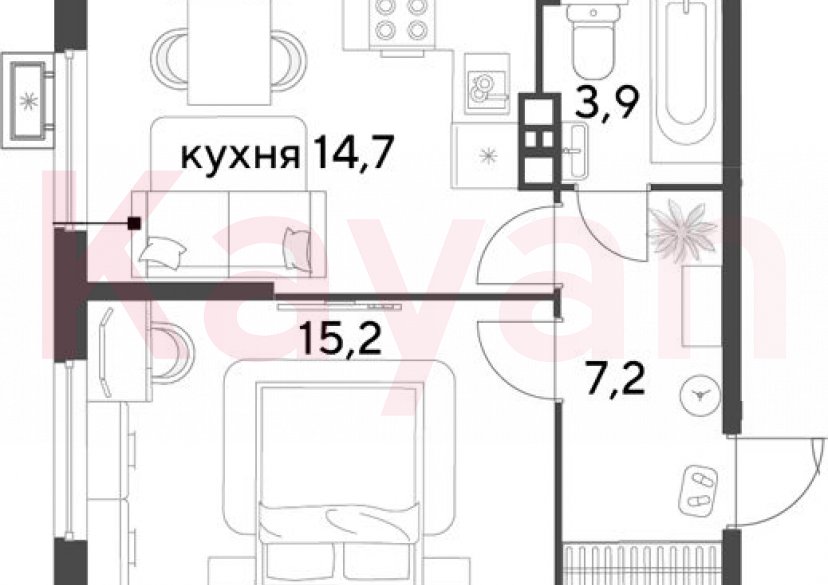 Продажа 1-комн. квартиры, 41 кв.м фото 0