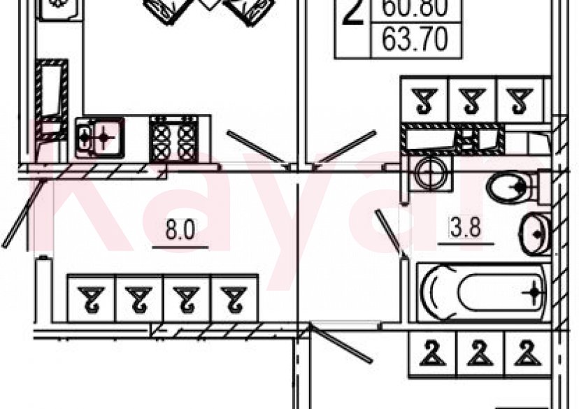 Продажа 3-комн. квартиры, 60.6 кв.м фото 0